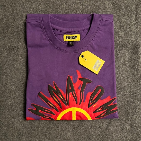 CHINATOWN MARKET "Smack" Purple Puff Print S/S Shirt MEDIUM NWT CTM - Picture 7 of 7